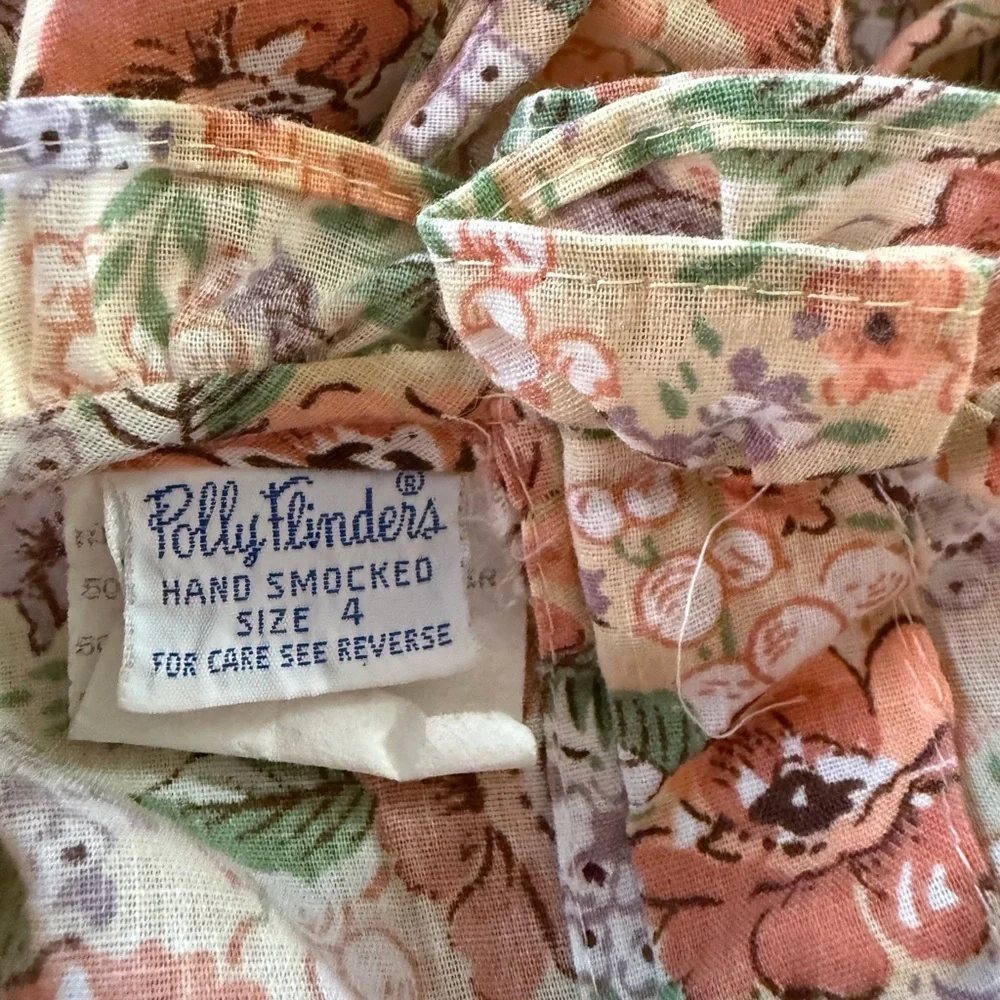 Vintage Polly Flinders Hand Smocked Dress